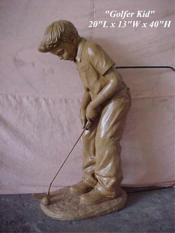 Bronze Boy playing Golf