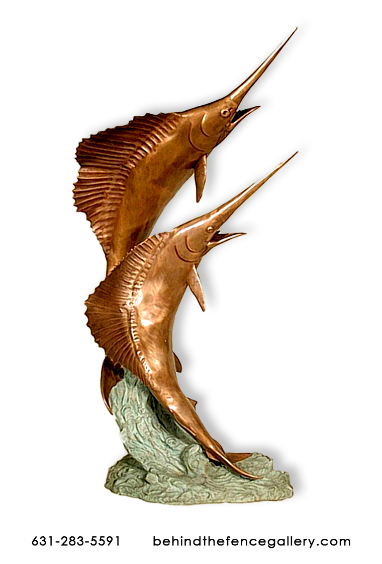 2 Sailfish on Wave Fountain 2 Sailfish on Wave Fountain