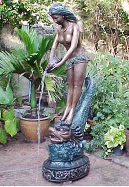 Lady Standing on Fish