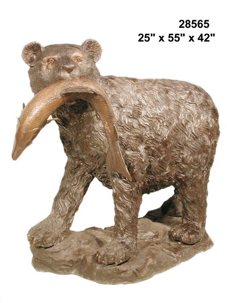 Bronze Bear with Fish  Bronze Bear with Fish