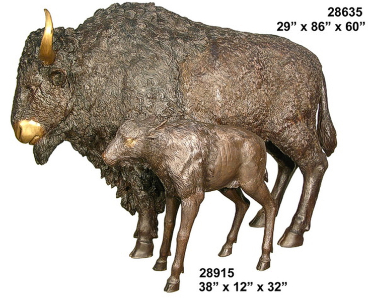 Bronze Buffalo and Calf Statues  Bronze Buffalo and Calf Statues