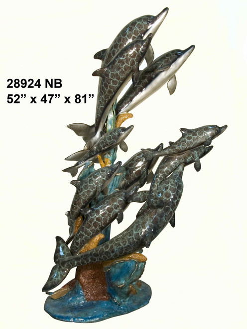 Bronze Ten Dolphins Fountain (Special Patina) Bronze Ten Dolphins Fountain (Special Patina)