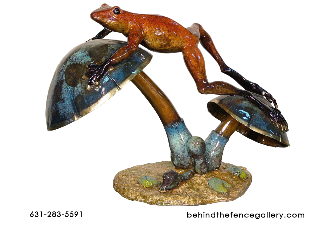 Bronze Frog on Mushroom