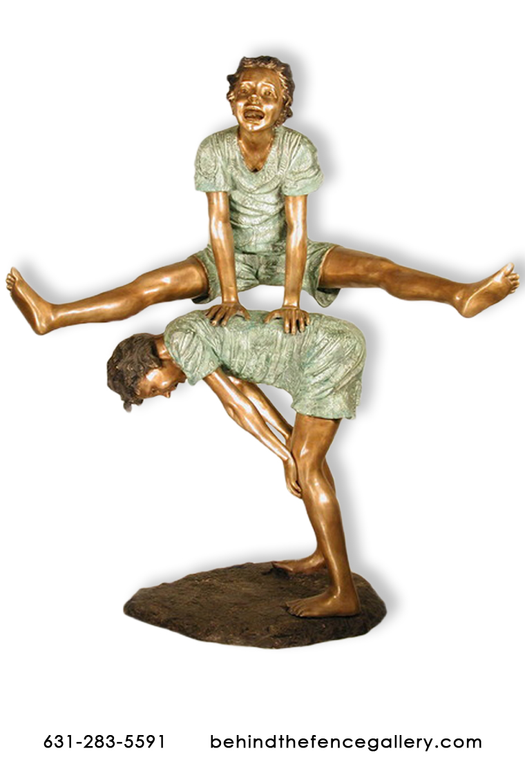 Bronze Boys Playing Leapfrog Statue Bronze Boys Playing Leapfrog Statue