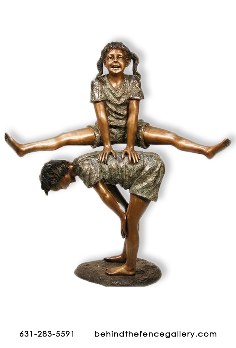 Bronze Kids Playing Leapfrog Statue Bronze Kids Playing Leapfrog Statue