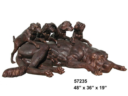 Bronze Dog with Puppies