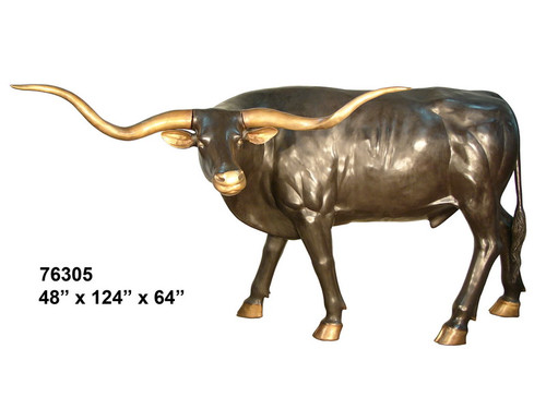 Bronze Longhorn Steer Statue  Bronze Longhorn Steer Statue