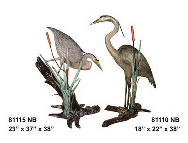 Bronze Crane On Tree Statue Bronze Crane On Tree Statue