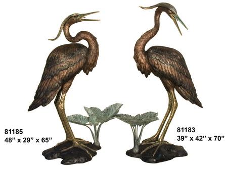 Bronze Crane Looking Right/Left Bronze Crane Looking Right/Left