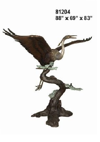 Bronze Crane Flying Bronze Crane Flying