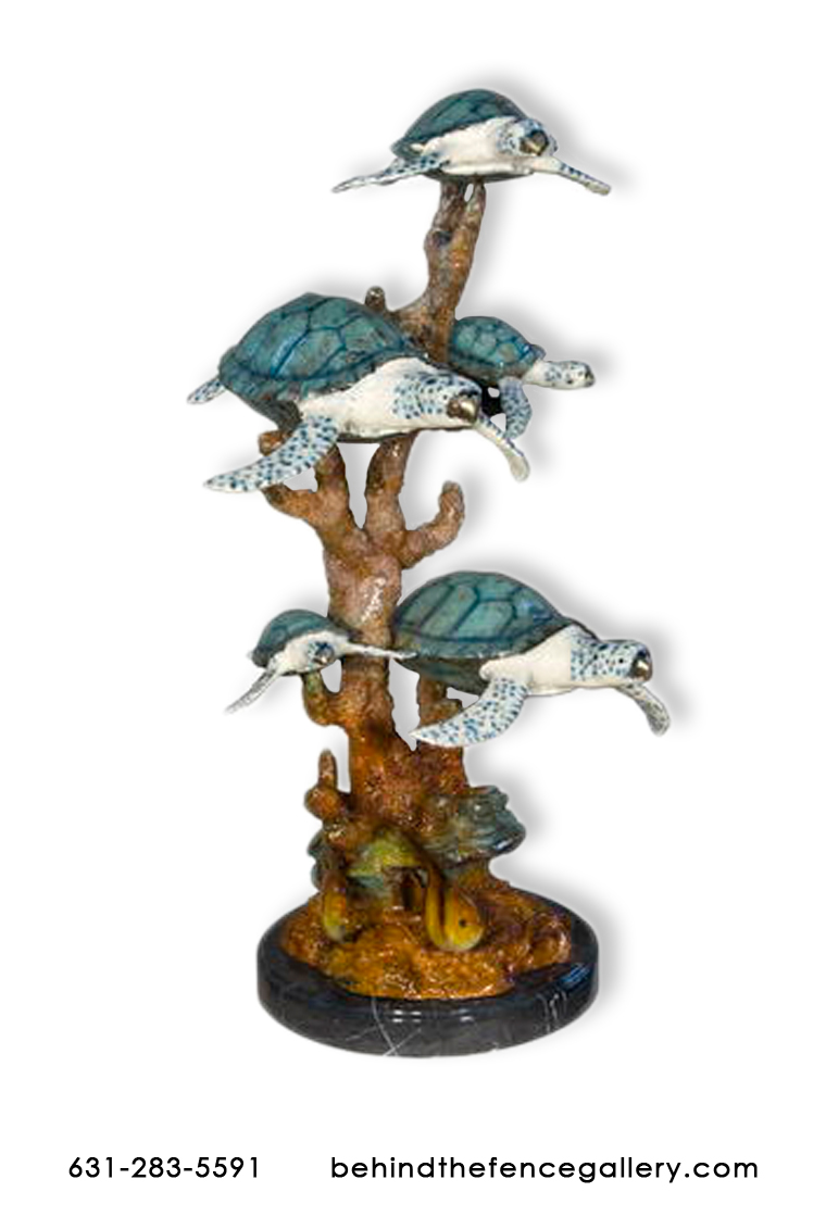 5 Bronze Sea Turtles 5 Bronze Sea Turtles