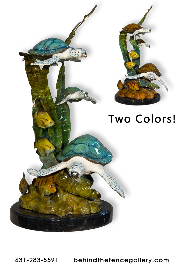 3 Bronze Sea Turtles 3 Bronze Sea Turtles