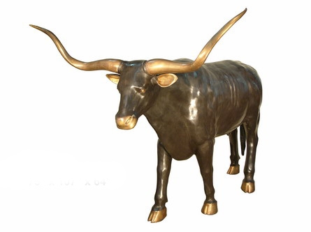 Bronze Longhorn Steer Statue