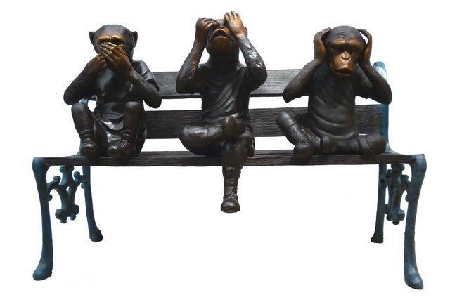 3 Monkeys on Bench  3 Monkeys on Bench