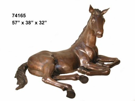 Life Size Bronze Foal Resting Statue Life Size Bronze Foal Resting Statue