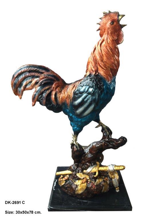 Bronze Cock on Base
