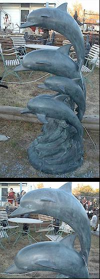 Four Dolphins Jumping fountain sculpture