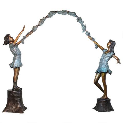 2 Girls Holding an Arbor Wreath (3 piece set) 2 Girls Holding an Arbor Wreath (3 piece set)