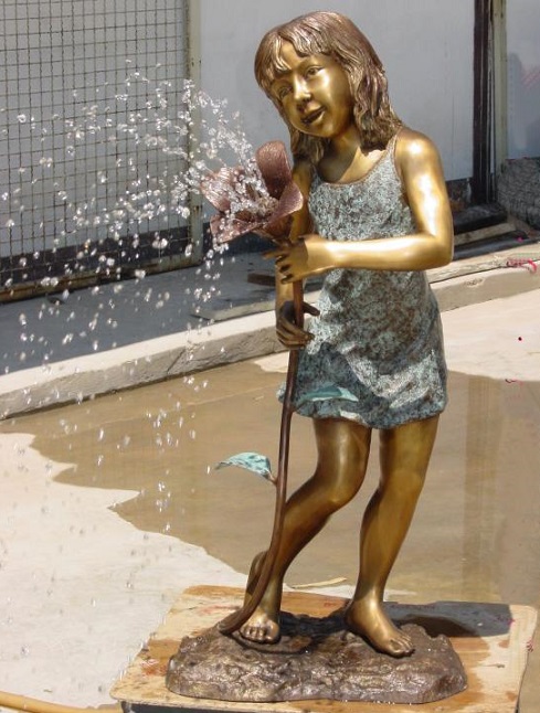 Girl with Flower Fountain