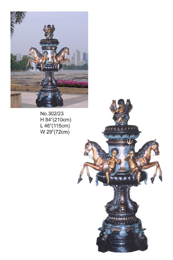 Horse Head & Cherub Fountain Horse Head & Cherub Fountain