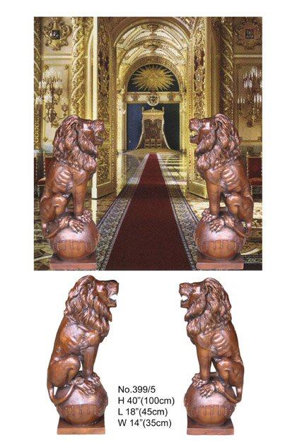 Lion Sitting on Ball (Pair)  Lion Sitting on Ball (Pair)