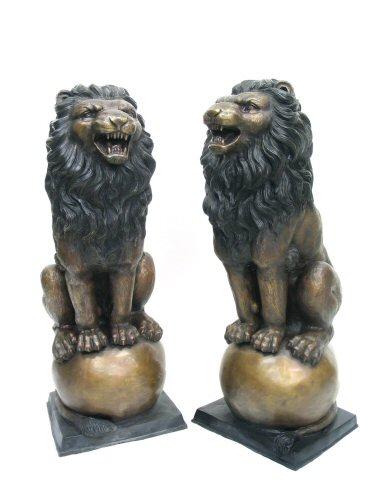 Bronze Sitting Lions On Ball Bronze Sitting Lions On Ball