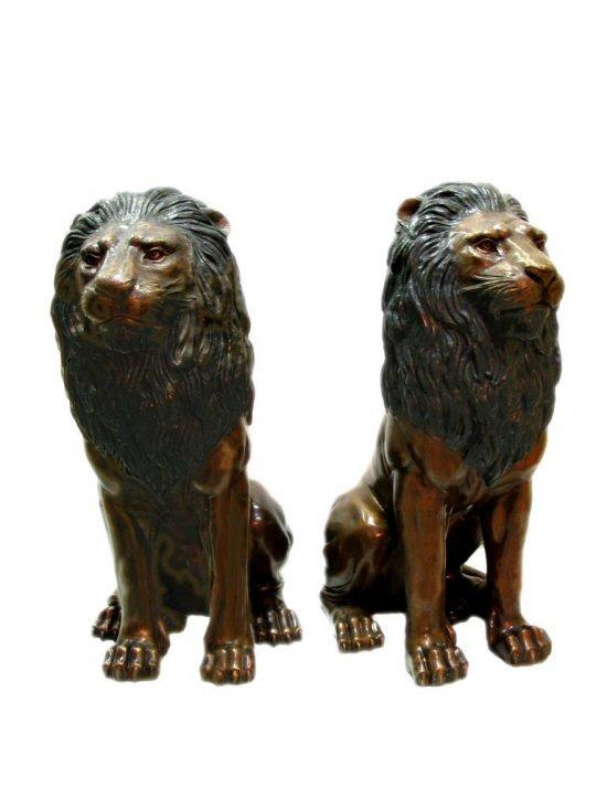 Bronze Sitting Lions Statue (Pair) Bronze Sitting Lions Statue (Pair)