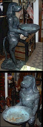 Broze Birdbath / Dog Holding Bowl