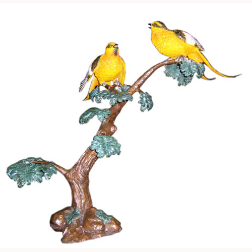Bronze 2 Sparrows in Tree