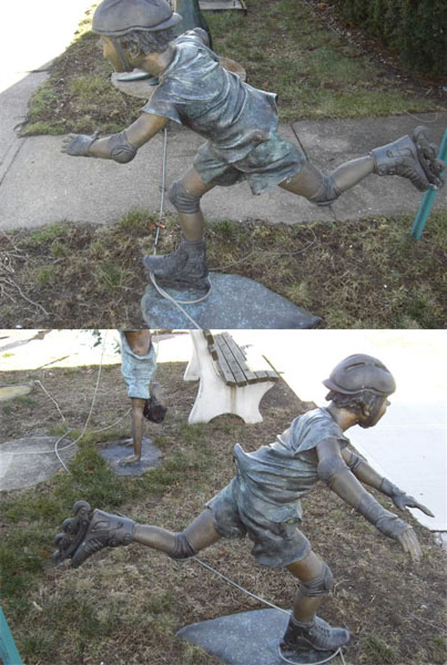 Bronze Roller Blade Boy