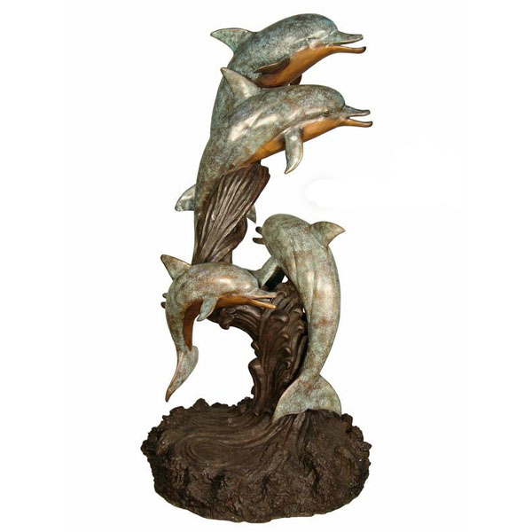 Bronze Five Dolphins Fountain