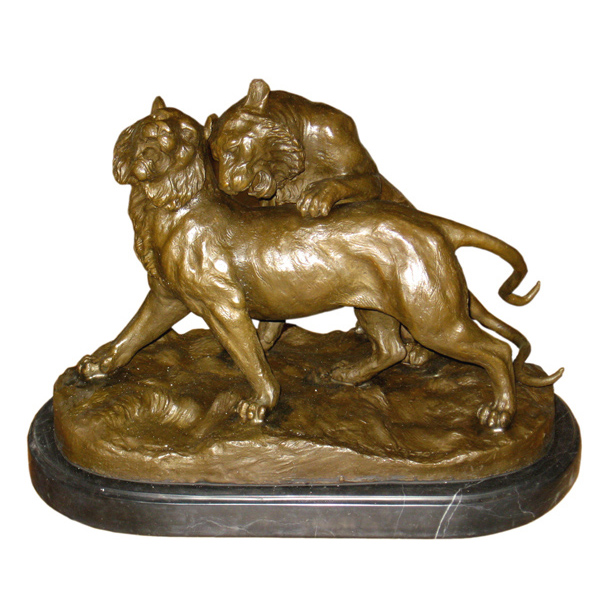 bronze lion statue