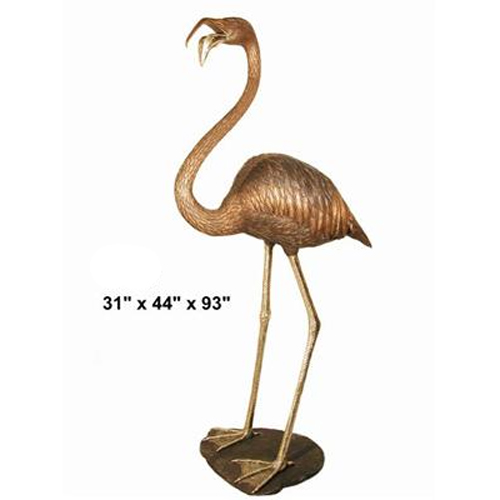 Bronze Pair of Giant Flamingo Fountains