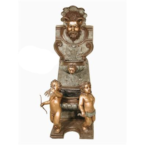 Bronze Cherubs Wall Fountain - Recirculating Design
