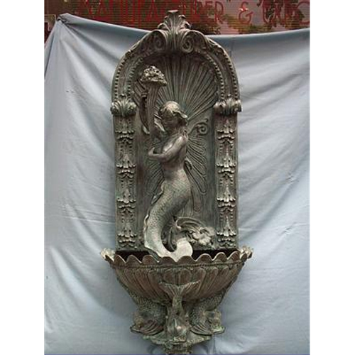 Bronze Mermaid Recirculating Wall Fountain