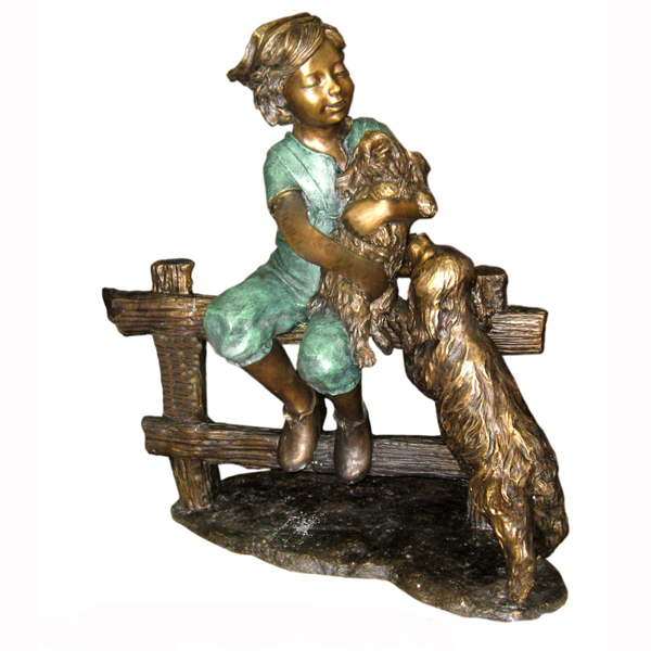 Bronze Boy with two Dogs Bronze Boy with two Dogs