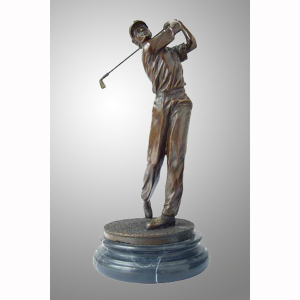 Bronze Golfer with Marble Base  Bronze Golfer with Marble Base