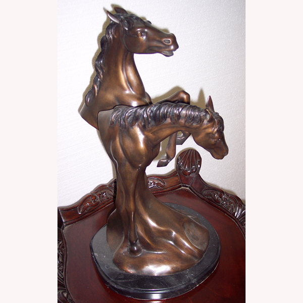Bronze Horse Bust with Marble Base Bronze Horse Bust with Marble Base