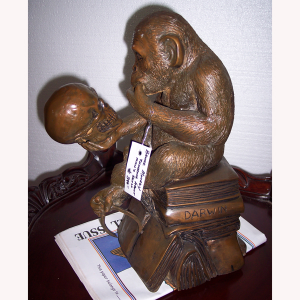 Bronze Monkey with Skull  Bronze Monkey with Skull