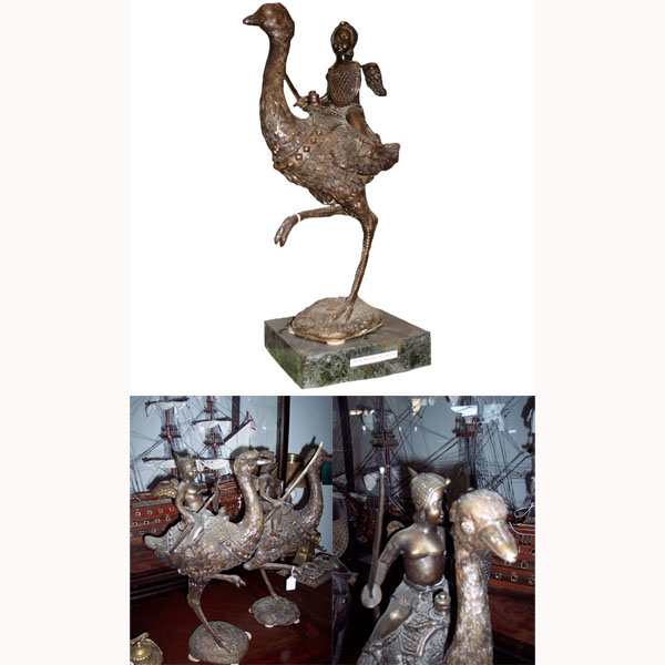 Bronze Soldier with Sword on a Ostrich Bronze Soldier with Sword on a Ostrich