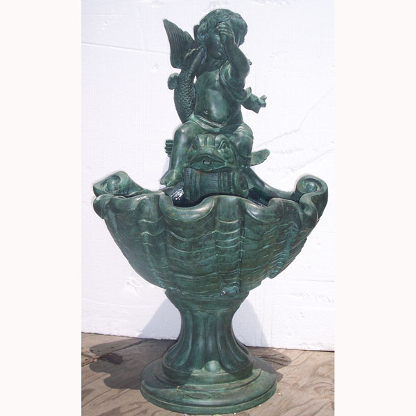 Bronze Boy with Fish Fountain