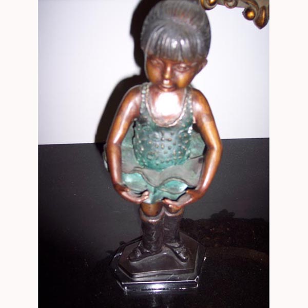 Bronze Ballerina Standing Hands Front
