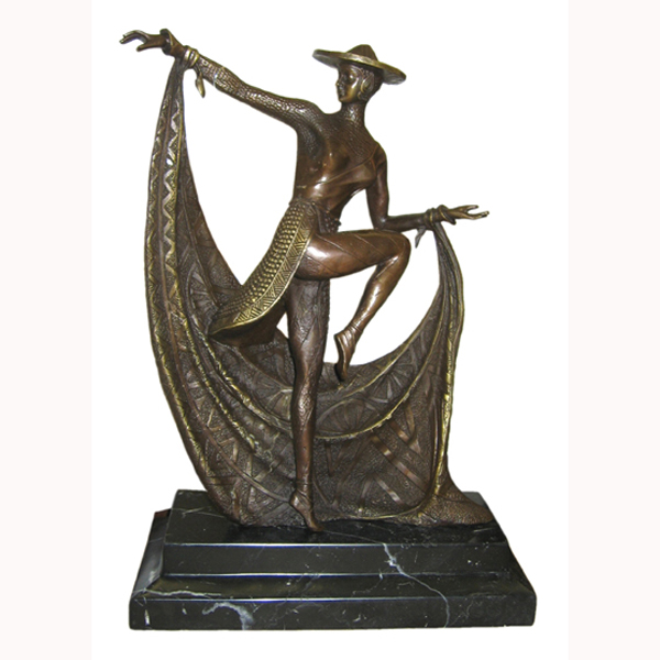 Bronze Deco Dancer with Marble Base Bronze Deco Dancer with Marble Base