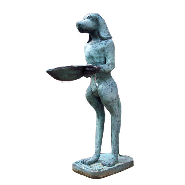 Sandcast Bronze Egyptian Dog Butler Sandcast Bronze Egyptian Dog Butler