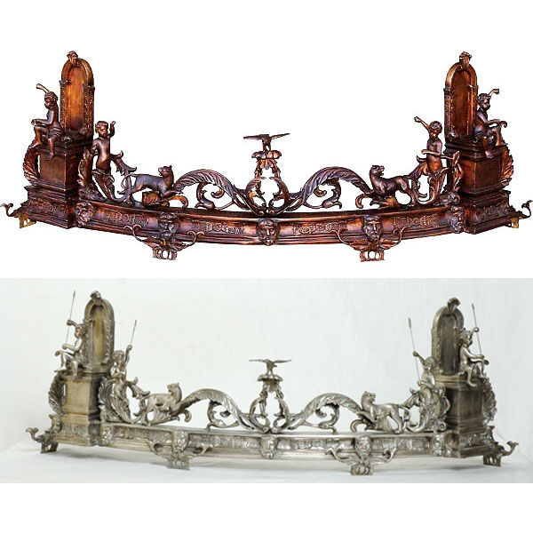 Bronze oval shape Fireplace Fender