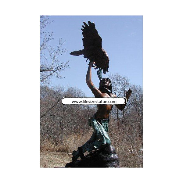 BRONZE INDIAN WITH AN EAGLE