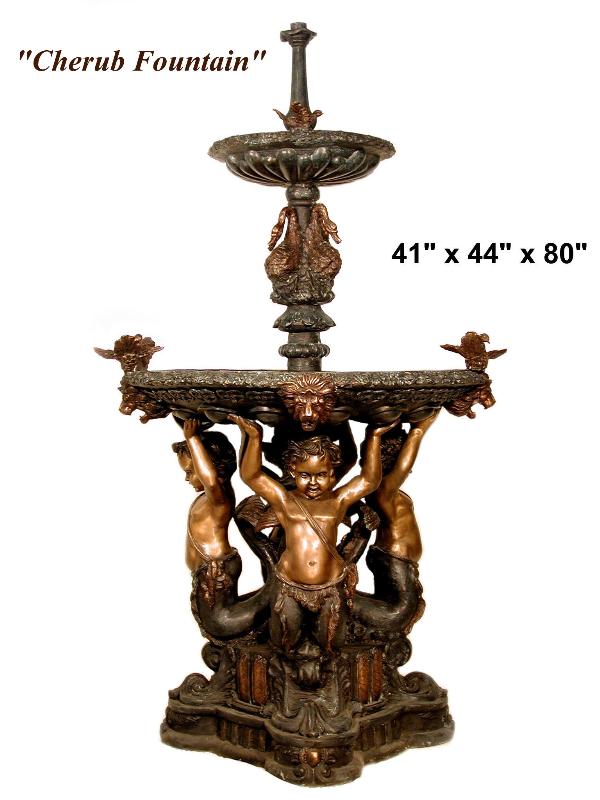 Bronze fountain w/ four boys