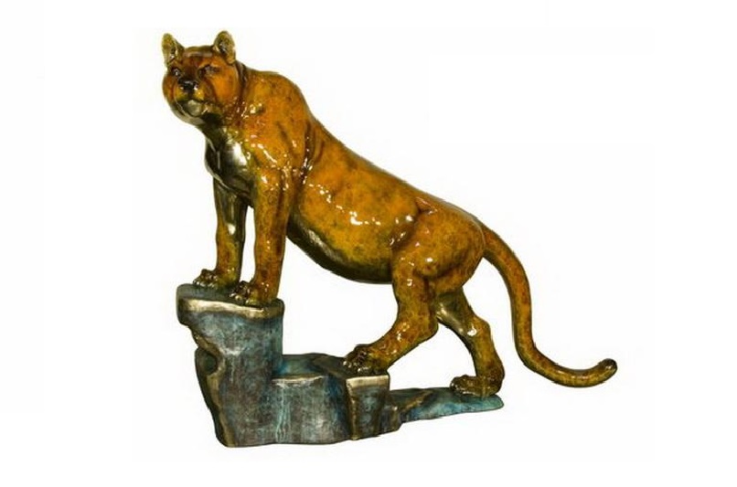 Bronze Tiger On The Rock  Bronze Tiger On The Rock