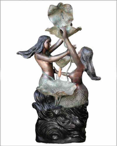Bronze Fountain with 2 Mermaids