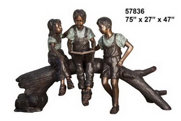 Bronze Three Children On Tree Statue Bronze Three Children On Tree Statue